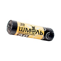Мешки для мусора 30 л, черные, в рулоне 30 шт., ПНД, 7 мкм, 600х500 мм, ШМЕЛЬ, 4625 в Самаре