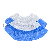 Бахилы бело-синие 1000 шт (500 пар), 48 мкм, двойная подошва, с одной резинкой, Эконом+ в Самаре