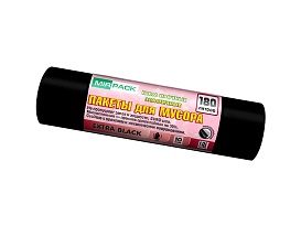 Мешки для мусора 180 л, ароматизированные, черные, в рулоне 10 шт., ПВД, 50 мкм, 1100х930 мм, EXTRA black, 18008301 в Самаре