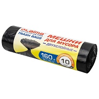 Мешки для мусора 160 л, черные, в рулоне 10 шт., ПВД, 30 мкм, 1200х900 мм, LAIMA ULTRA, 607694 в Самаре