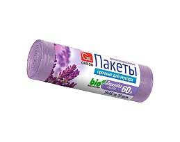 Мешки для мусора 60 л, ароматизированные, Лаванда, сиреневые, в рулоне 20 шт., ПНД, 9 мкм, 650х550 мм, GRIFON Aroma, 101-023 La в Самаре