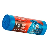 Мешки для мусора 160 л, синие, в рулоне 10 шт., ПВД, 21 мкм, 1200х870 мм, PACLAN Big&Strong, 604075 в Самаре