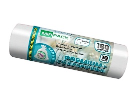 Мешки для мусора 180 л, ароматизированные, белые, в рулоне 10 шт., ПВД, 35 мкм, 1100х930 мм, PREMIUM+, 180105302 в Самаре