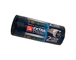 Мешки для мусора 120 л, двухслойные, синие, в рулоне 5 шт., ПВД, 45 мкм, 1100х700 мм, GRIFON EXTRA STRONG, 101-076 в Самаре