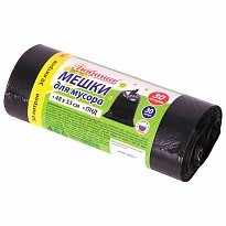 Мешки для мусора 30 л, черные, в рулоне 30 шт., ПНД, 7 мкм, 550х480 мм, Любаша, 608089 в Самаре