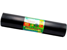 Мешки для мусора 280 л, ароматизированные, черные, в рулоне 10 шт., ПВД 110 мкм, 1400х930 мм, Добрыня, Dob28010black в Самаре