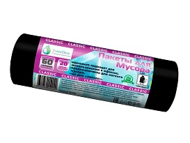 Мешки для мусора 60 л, черные, в рулоне 20 шт., ПНД, 7 мкм, 700х600 мм, MIRPACK Classik, 602050 в Самаре