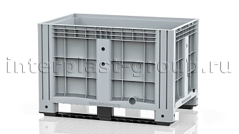 Контейнер iBox сплошной на полозьях с пробкой 1 дюйм серый в Самаре