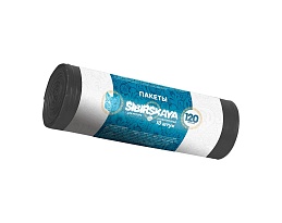 Мешки для мусора 120 л, черные, в рулоне 10 шт., ПНД, 14 мкм, 1100х700 мм, SIBIRSKAYA, 101-008 S в Самаре