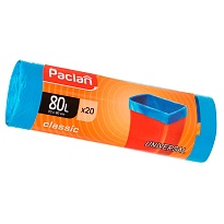 Мешки для мусора 80 л, синие, в рулоне 20 шт., ПНД, 12 мкм, 900х700 мм, PACLAN Classic, 606335 в Самаре