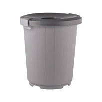 Мусорный бак с крышкой - воронкой на колесах 105 л серый 105 серый в Самаре