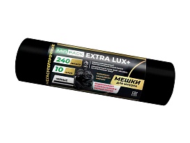 Мешки для мусора 240 л, черные, в рулоне 10 шт., ПВД 60 мкм, 1300х930 мм, EXTRA LUX+, 24010115 в Самаре